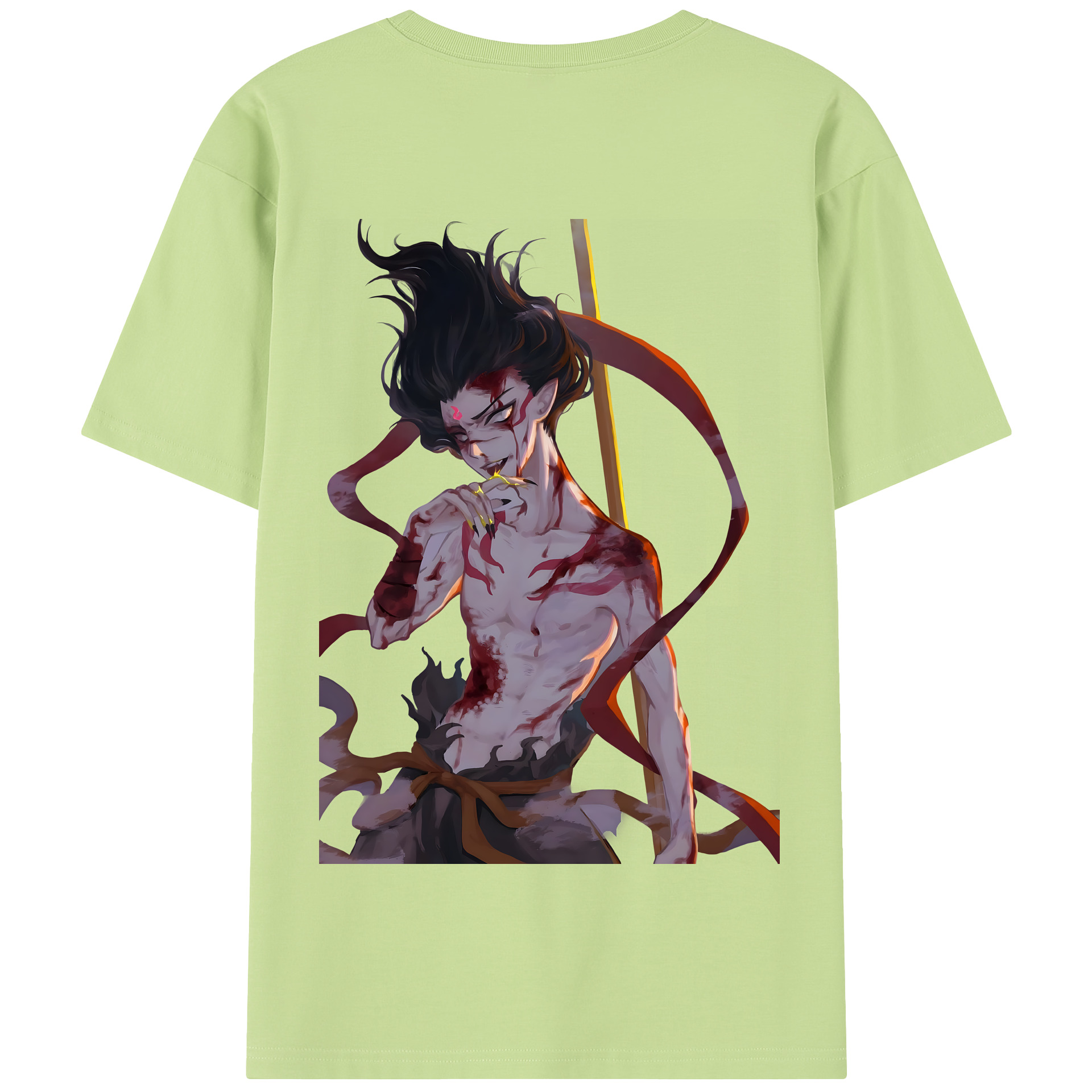 （画像用） Ne Zha 2 ナタ 魔童の大暴れ 綿100％半袖Tシャツ（背面プリント）
